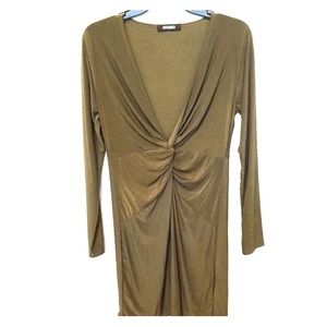 Olive green form fitting dress